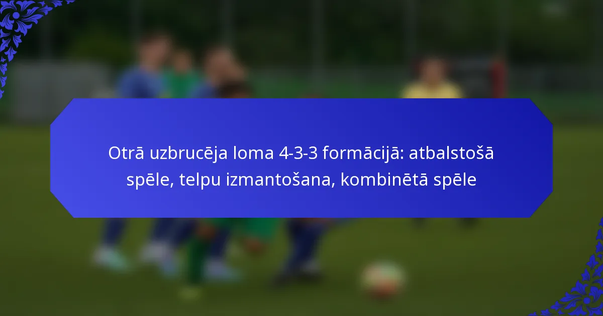 Otrā uzbrucēja loma 4-3-3 formācijā: atbalstošā spēle, telpu izmantošana, kombinētā spēle