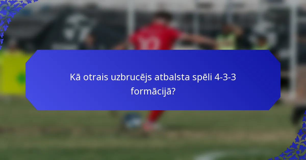 Kā otrais uzbrucējs atbalsta spēli 4-3-3 formācijā?